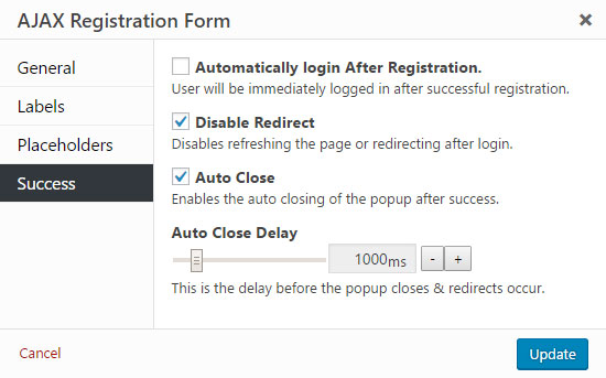 AJAX Registration Modal without Redirect