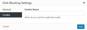 Trigger: Click Blocking Cookie Settings